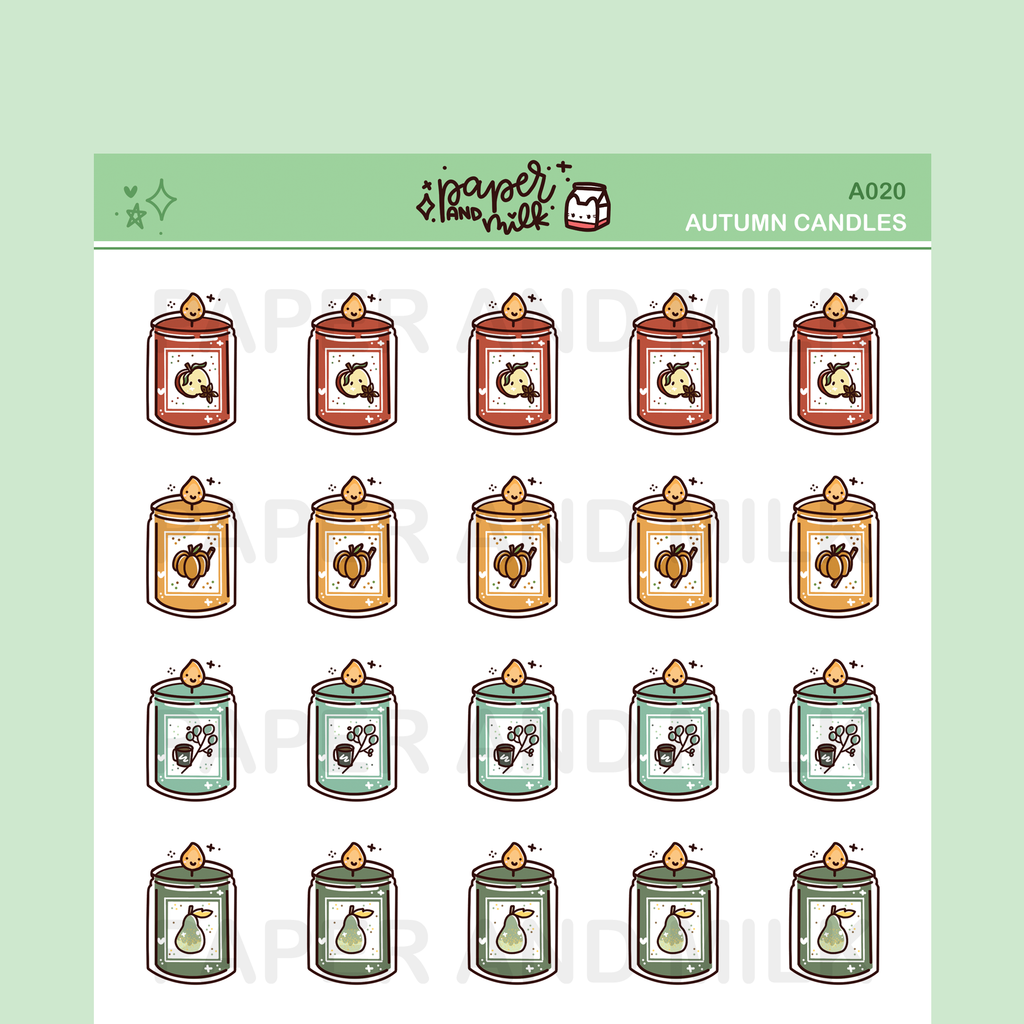 Autumn Candles | Doodle Stickers