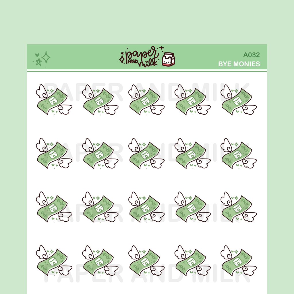 Bye Monies | Doodle Stickers