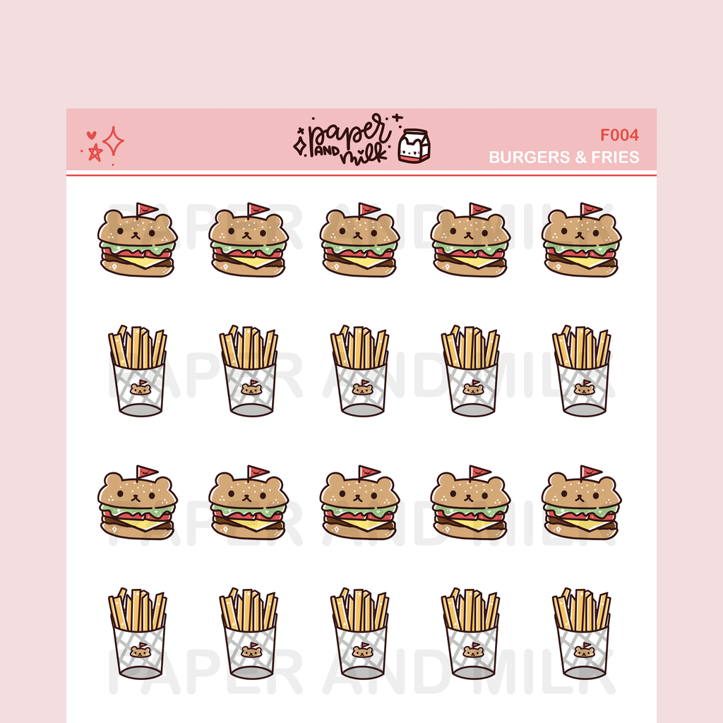 Burgers & Fries | Doodle Stickers