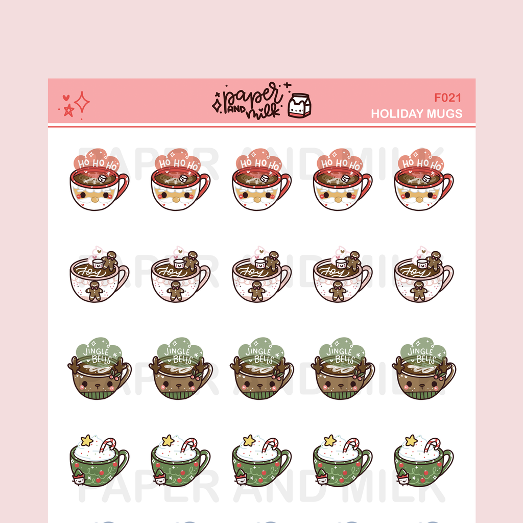 Holiday Mugs | Doodle Stickers