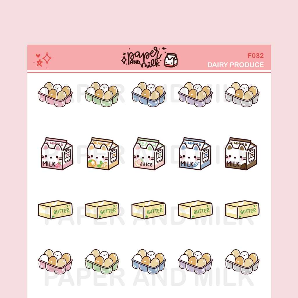 Dairy Produce | Doodle Stickers