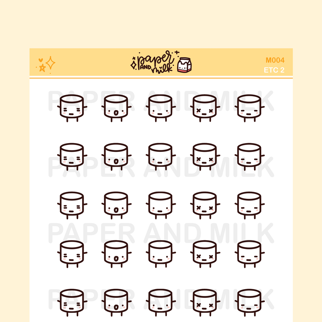 Etc pt. 2 Emotions | Maru the Mini Marshmallow Stickers