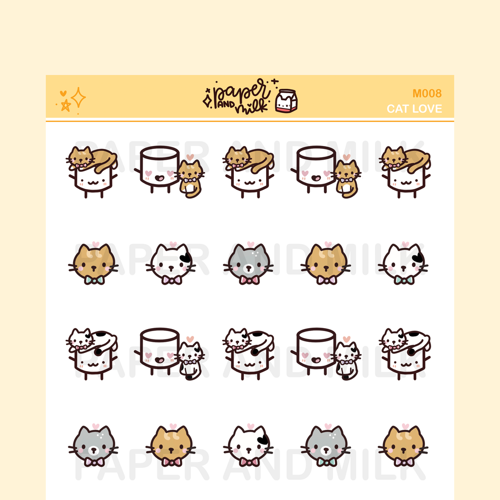 Cat Love | Maru the Mini Marshmallow Stickers