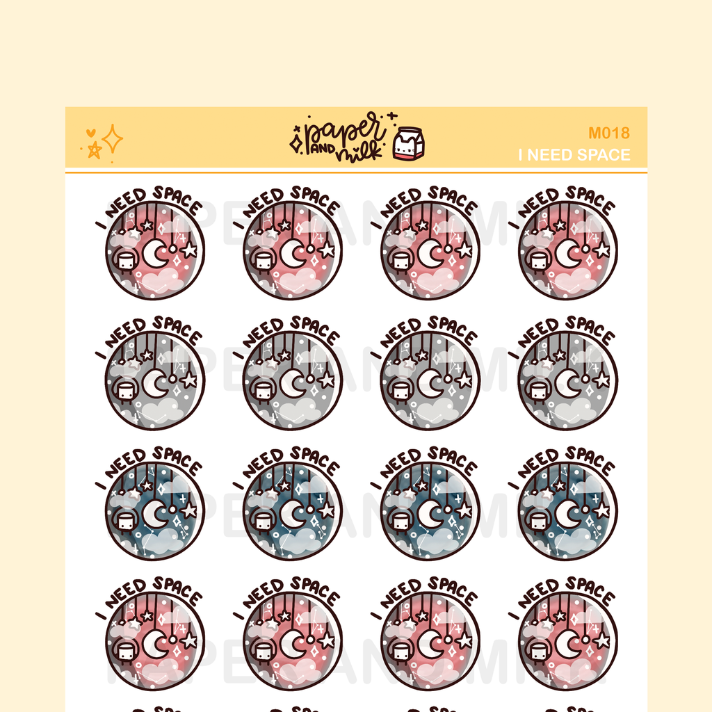 I Need Space | Maru the Mini Marshmallow Stickers