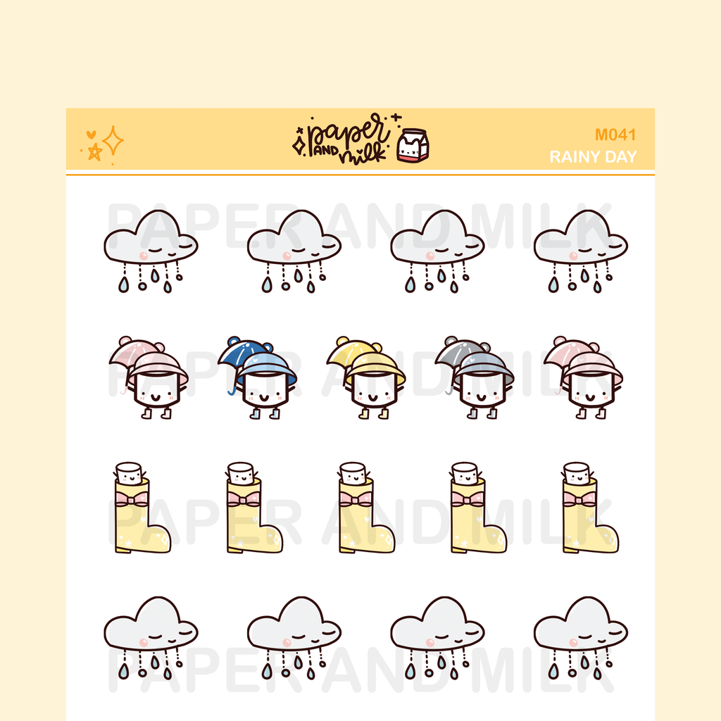 Rainy Day | Maru the Mini Marshmallow Stickers