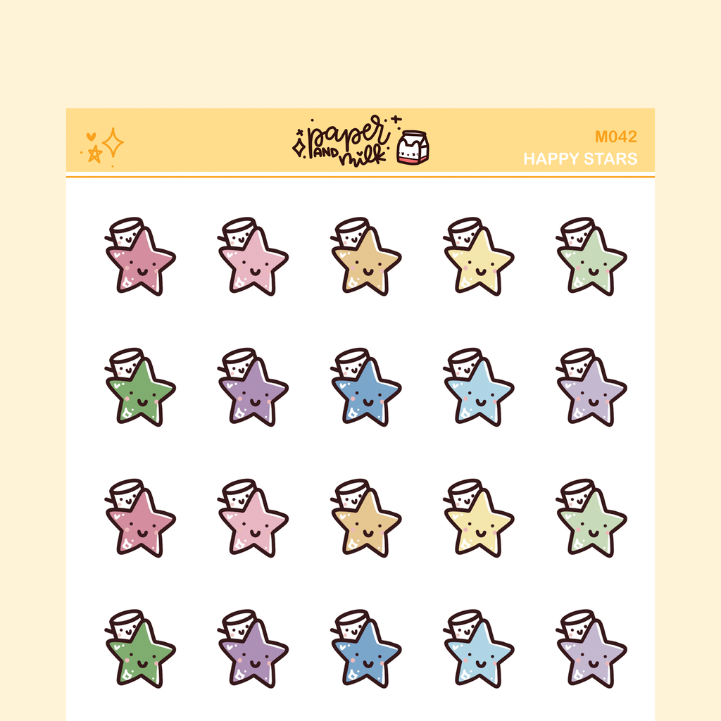 Happy Stars | Maru the Mini Marshmallow Stickers