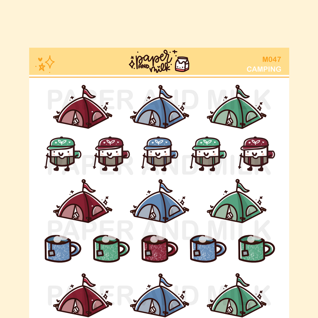 Camping | Maru the Mini Marshmallow Stickers