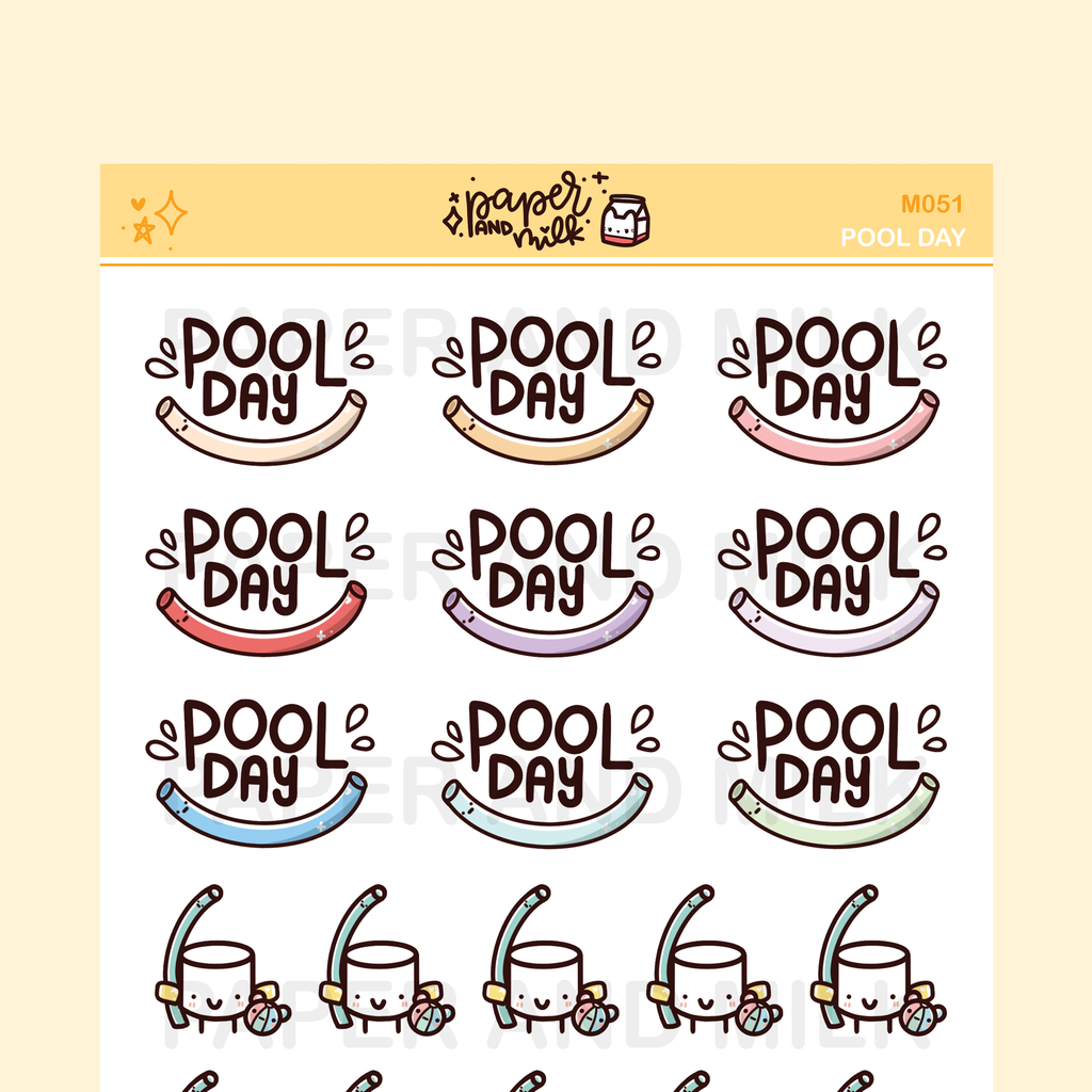 Pool Day | Maru the Mini Marshmallow Stickers