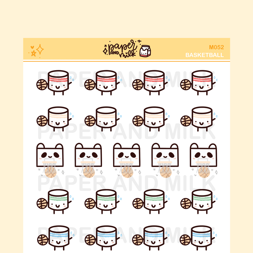 Basketball | Maru the Mini Marshmallow Stickers