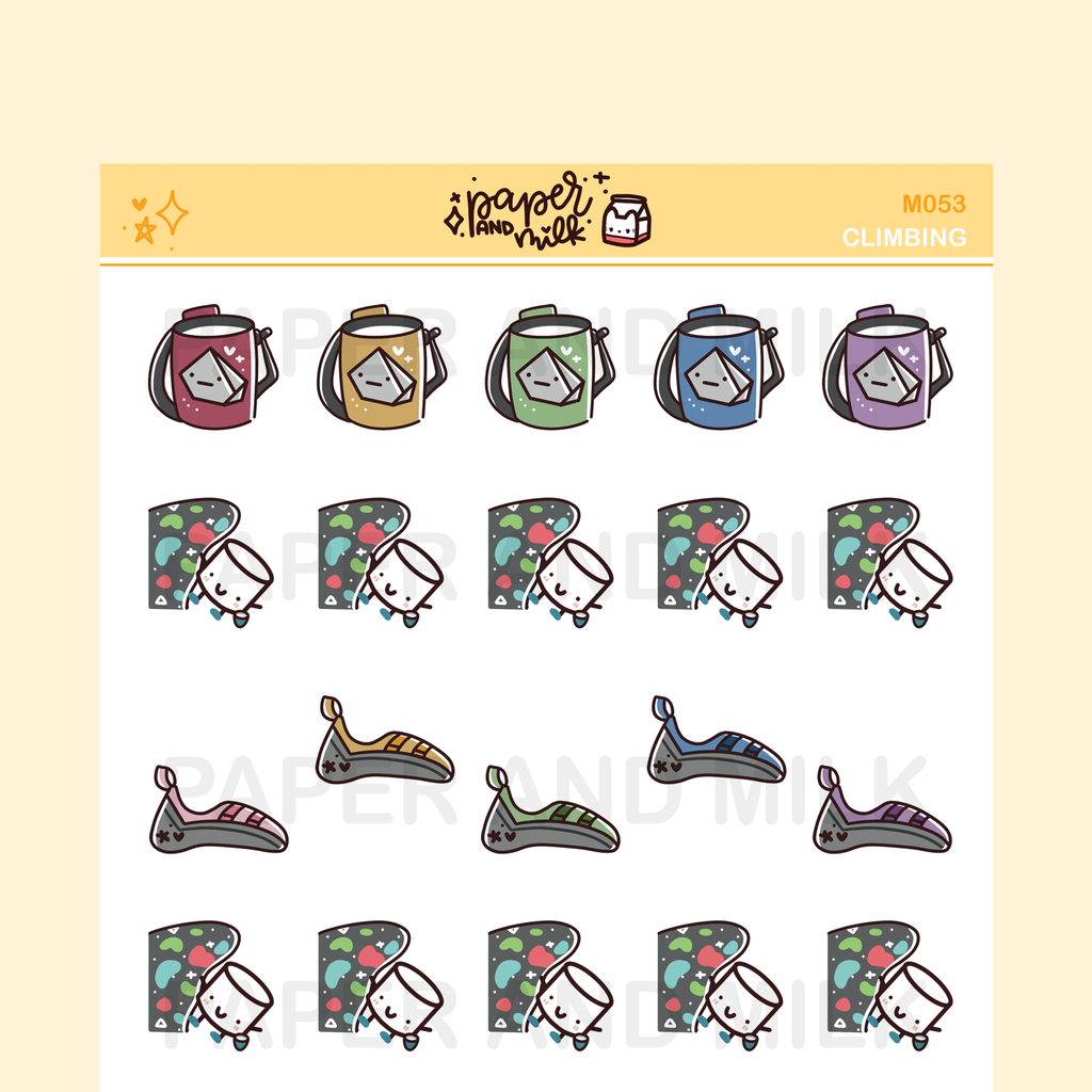 Climbing - Bouldering | Maru the Mini Marshmallow Stickers