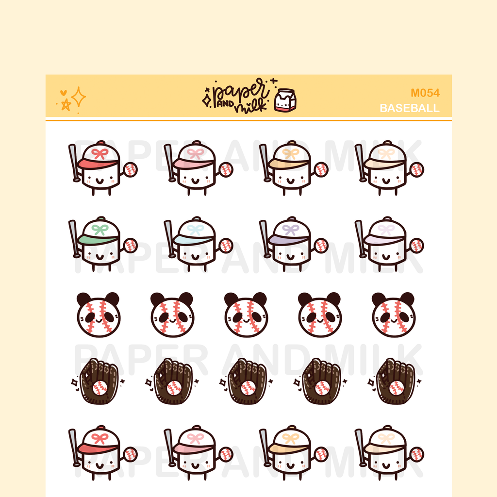 Baseball | Maru the Mini Marshmallow Stickers