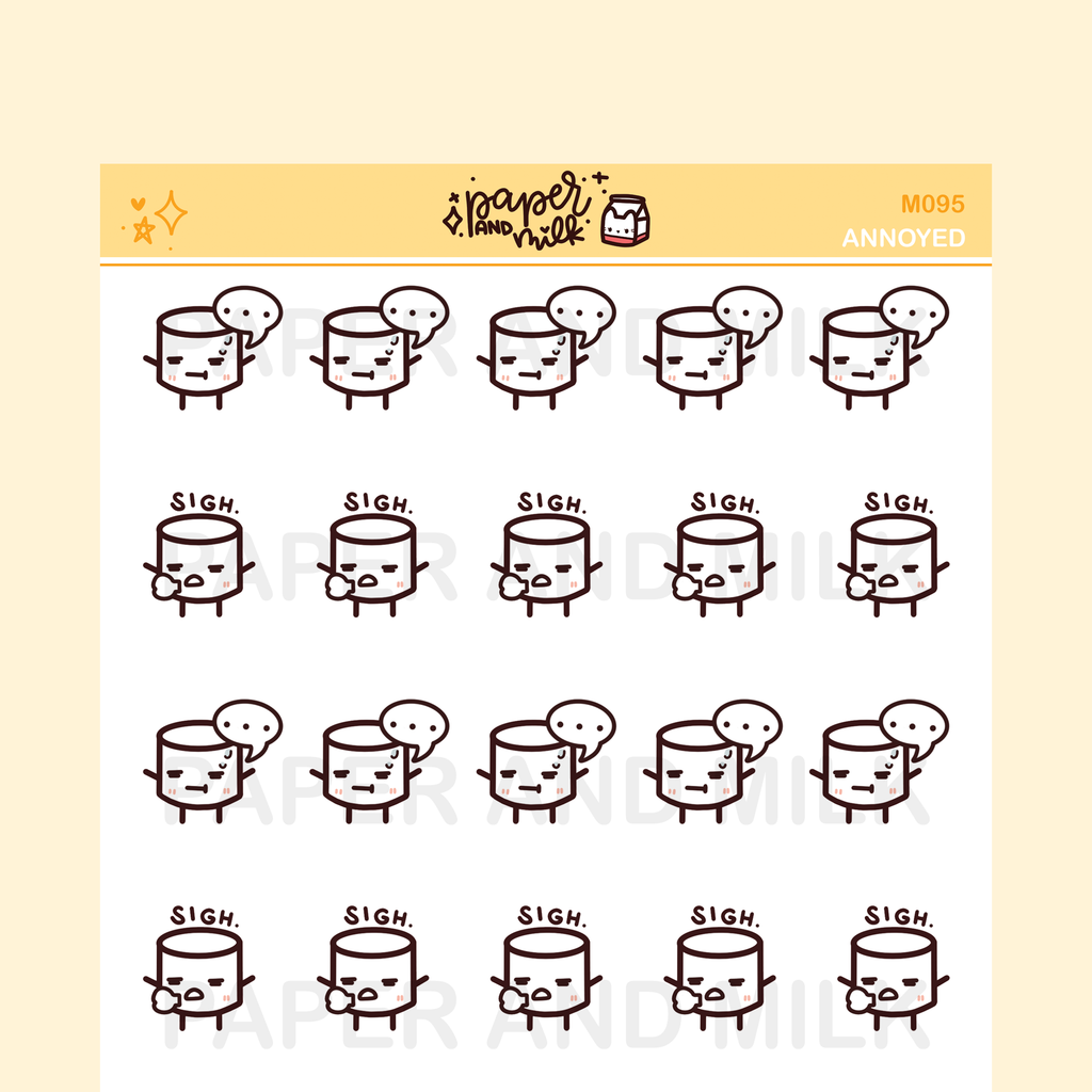 Annoyed | Maru the Mini Marshmallow Stickers