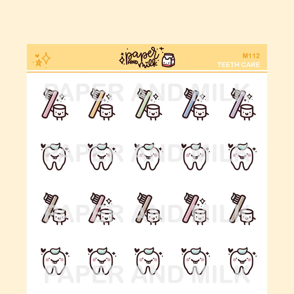 Teeth Care | Maru the Mini Marshmallow Stickers
